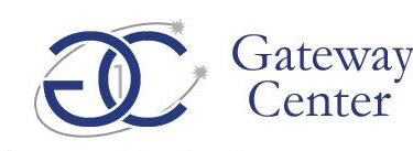 A blue and white logo for the galileo center.